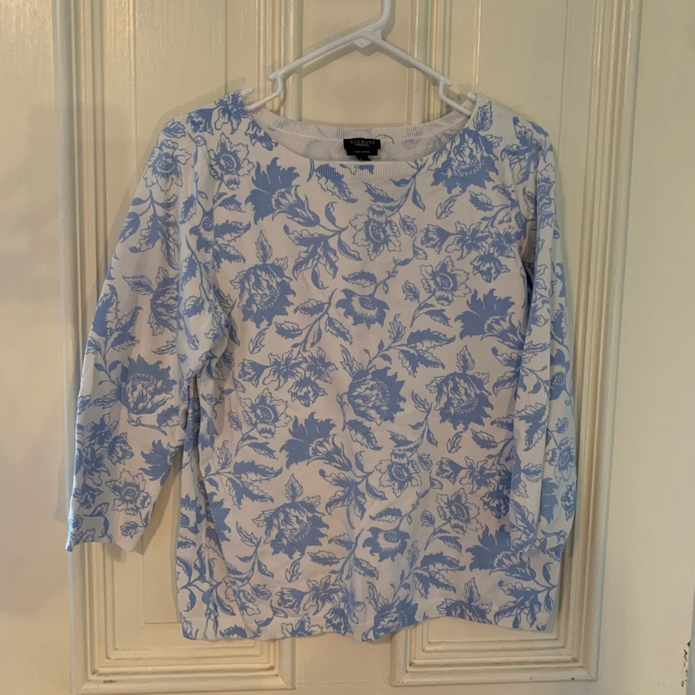 SHOP CLOSING! 💙Talbots Pima cotton 3/4 sleeve sweater size XL
